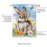 ‘Bunny Blooms Floral Burlap’ Decorative Flag