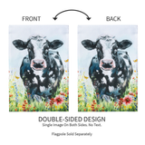 ‘Petal & Plow Floral Cow Burlap’ Decorative Flag