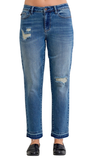 JUDY BLUE, Mr. BF Patch & Repair Destroy Release Hem Jeans