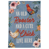 ‘Petal & Plow Rooster and Chick’ Decorative Flag