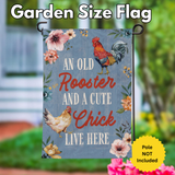 ‘Petal & Plow Rooster and Chick’ Decorative Flag