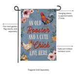 ‘Petal & Plow Rooster and Chick’ Decorative Flag