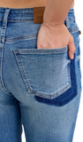 JUDY BLUE, Mr. BF Patch & Repair Destroy Release Hem Jeans
