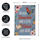 ‘Petal & Plow Rooster and Chick’ Decorative Flag
