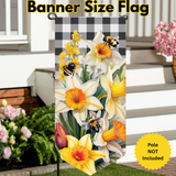 ‘Buttercup Plaid Pattern’ Decorative Banner Flag
