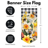 ‘Buttercup Plaid Pattern’ Decorative Banner Flag