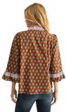 JODIFL, Bell Sleeve Floral Top