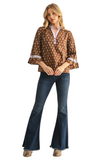 JODIFL, Bell Sleeve Floral Top
