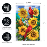 ‘Cardinals and Sunflowers’ Decorative Flag