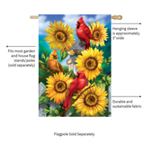 ‘Cardinals and Sunflowers’ Decorative Flag