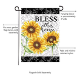 ‘Bless This Home Sunflowers’ Decorative Flag