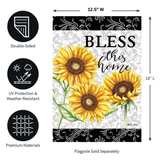 ‘Bless This Home Sunflowers’ Decorative Flag