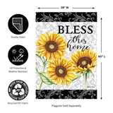 ‘Bless This Home Sunflowers’ Decorative Flag