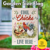 ‘Cool Chicks Burlap’ Decorative Flag