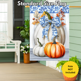 ‘Blue And White Pumpkins’ Decorative Flag