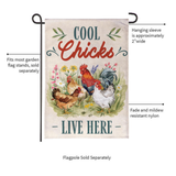‘Cool Chicks Burlap’ Decorative Flag