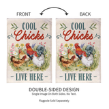 ‘Cool Chicks Burlap’ Decorative Flag