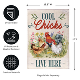 ‘Cool Chicks Burlap’ Decorative Flag