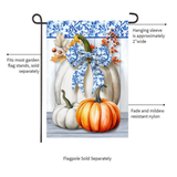 ‘Blue And White Pumpkins’ Decorative Flag