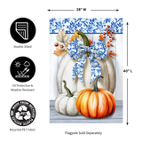 ‘Blue And White Pumpkins’ Decorative Flag