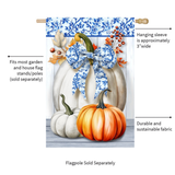 ‘Blue And White Pumpkins’ Decorative Flag
