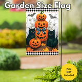 ‘ Black Cat Pumpkin Stack ’ Decorative Flag