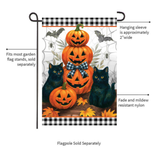 ‘ Black Cat Pumpkin Stack ’ Decorative Flag