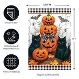 ‘ Black Cat Pumpkin Stack ’ Decorative Flag