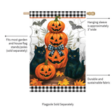 ‘ Black Cat Pumpkin Stack ’ Decorative Flag