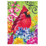 ‘Cardinal with Flowers’ Decorative Flag