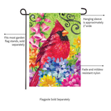 ‘Cardinal with Flowers’ Decorative Flag