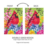 ‘Cardinal with Flowers’ Decorative Flag