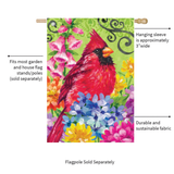 ‘Cardinal with Flowers’ Decorative Flag