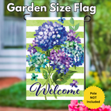 ‘Striped Hydrangeas’ Decorative Flag