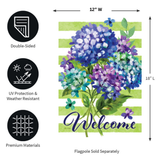 ‘Striped Hydrangeas’ Decorative Flag
