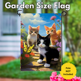 ‘Kittens and Butterflies’ Decorative Flag