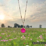 Sorrelli Nadine Long Pendant Necklace in Electric Pink