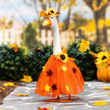Giddy’s Porch Goose Outfit, Fall Leaf Dress