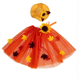 Giddy’s Porch Goose Outfit, Fall Leaf Dress