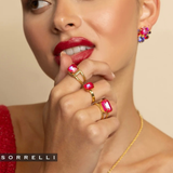 Sorrelli Octavia Adjustable Band Ring in Royal Red Delite
