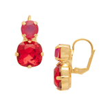 Sorrelli Cushion Cut Dangle Earrings in Red Velvet
