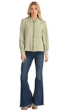 JODIFL Long Sleeve Button Up Stripe Shirt, Assorted Colors