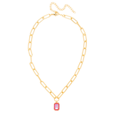 Sorrelli Nia Emerald Pendant Necklace in Royal Red Delite