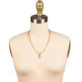 Sorrelli Nia Emerald Pendant Necklace in Royal Red Delite