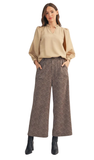 JODIFL Wide Leg Suede Leopard Pants