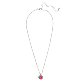 Sorrelli Haute Halo Pendant Necklace in Royal Red Delite & Palladium