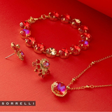 Sorrelli Cushion Cut Pendant Necklace in Red Carpet
