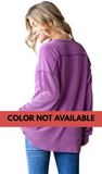 Heimish Long Puff Sleeve Round Neck Ribbed Top, Assorted Colors