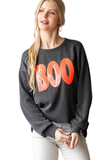 Heimish, Ribbed Sequins ‘BOO’ Top in Charcoal
