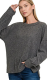 ZENANA, Brushed Hacci Ribbed Sweater, Assorted Colors